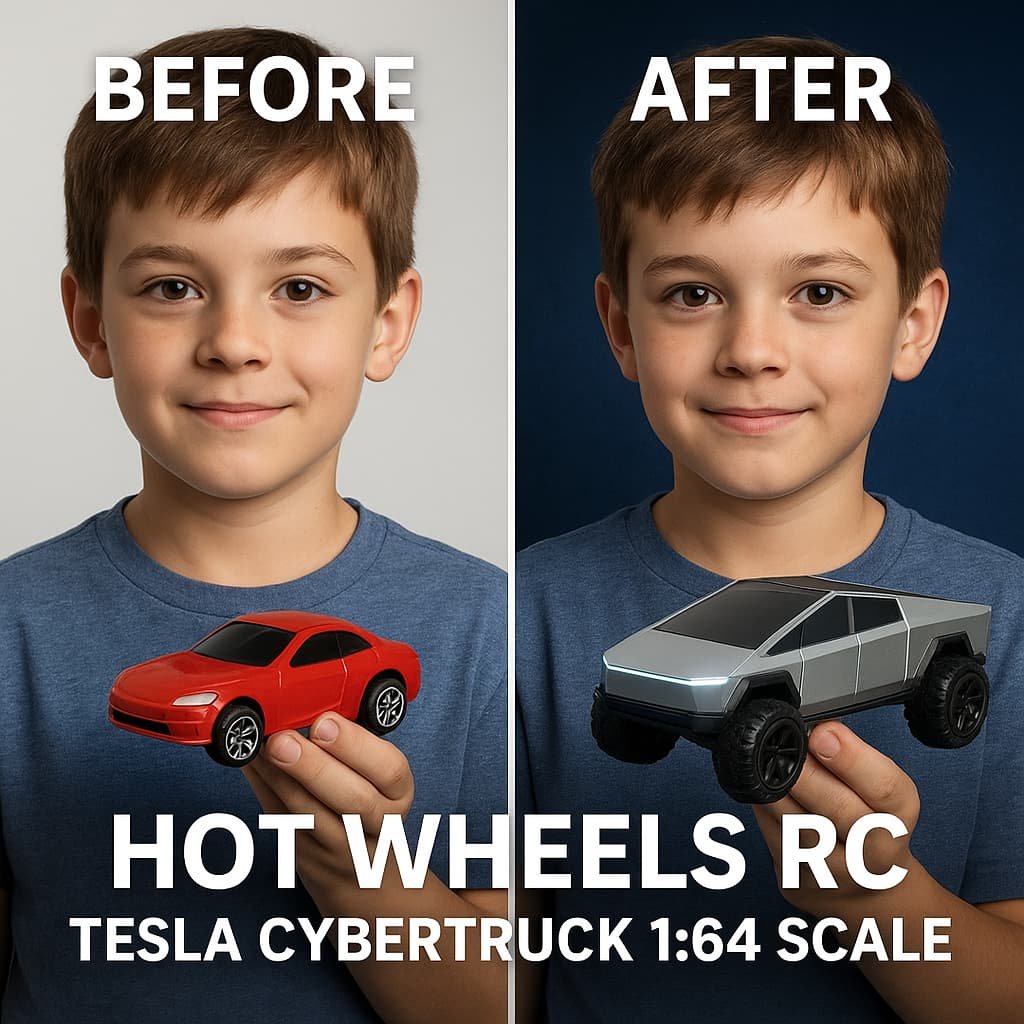 hot wheels rc tesla cybertruck 1:64 scale